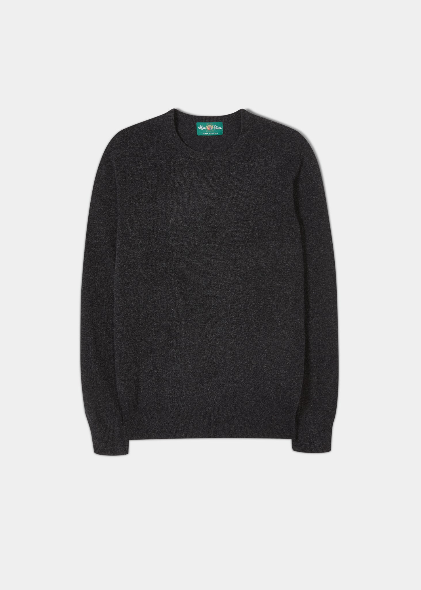 Geelong Wool Crew Neck Jumper in Grey – Alan Paine UK