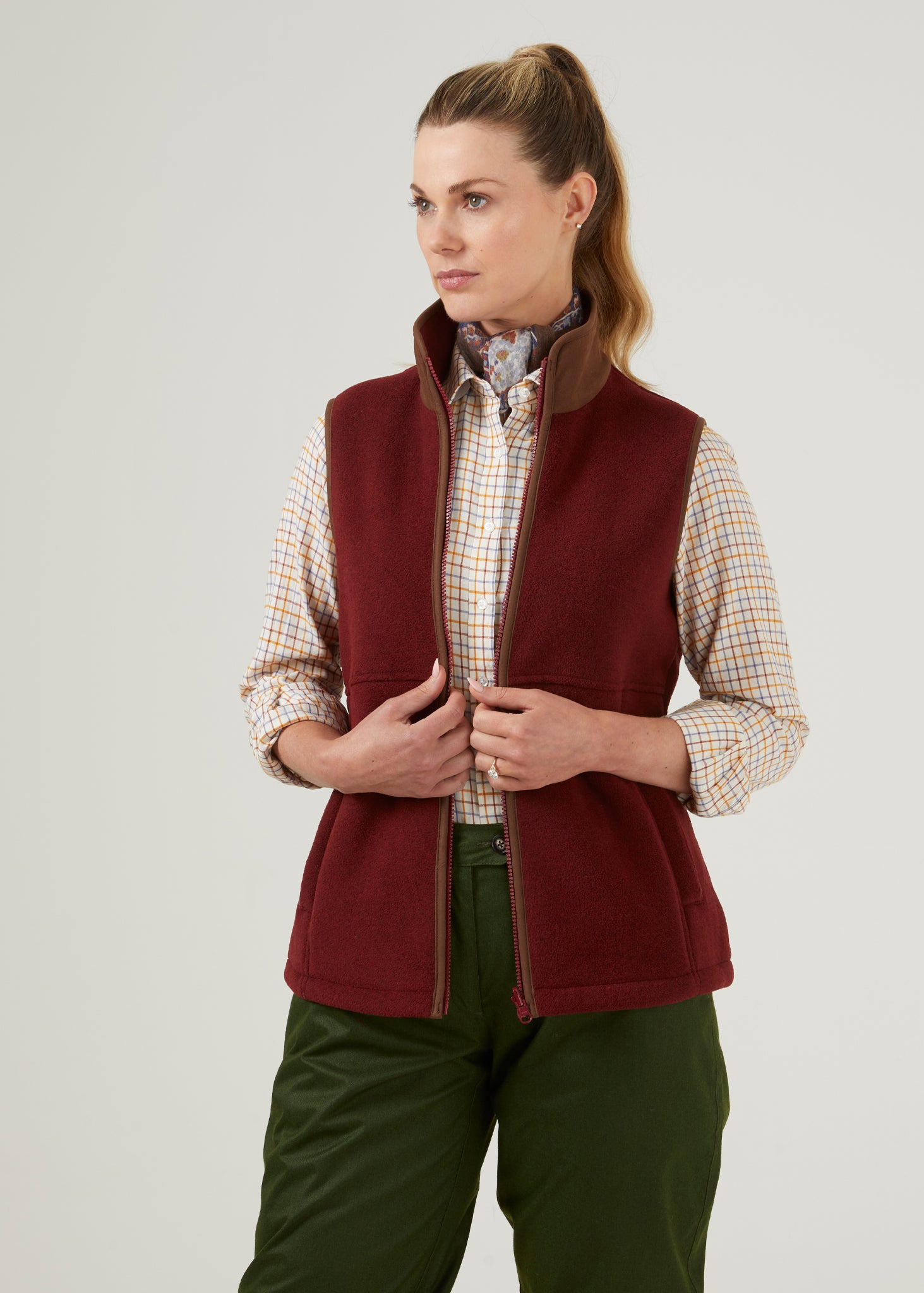 Aylsham Ladies Fleece Gilet In Bloodstone Regular Fit