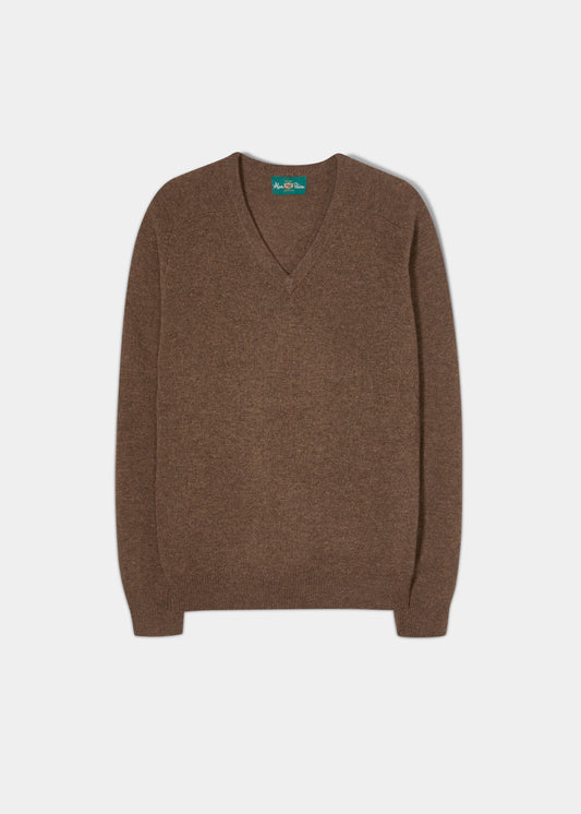 Kilsyth Men's Lambswool Jumper in Tobacco - Regular Fit