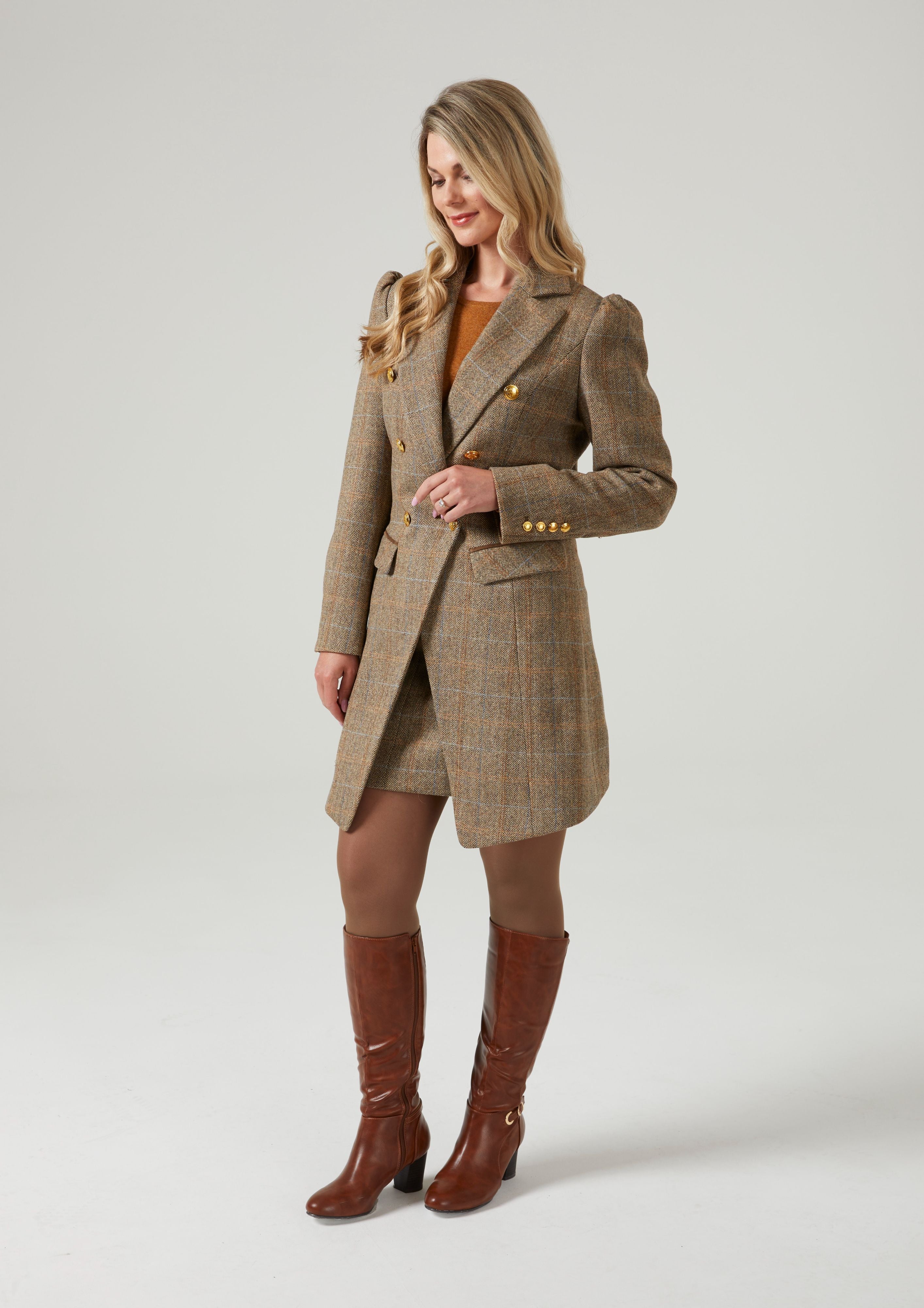 Ladies long sales tweed coat