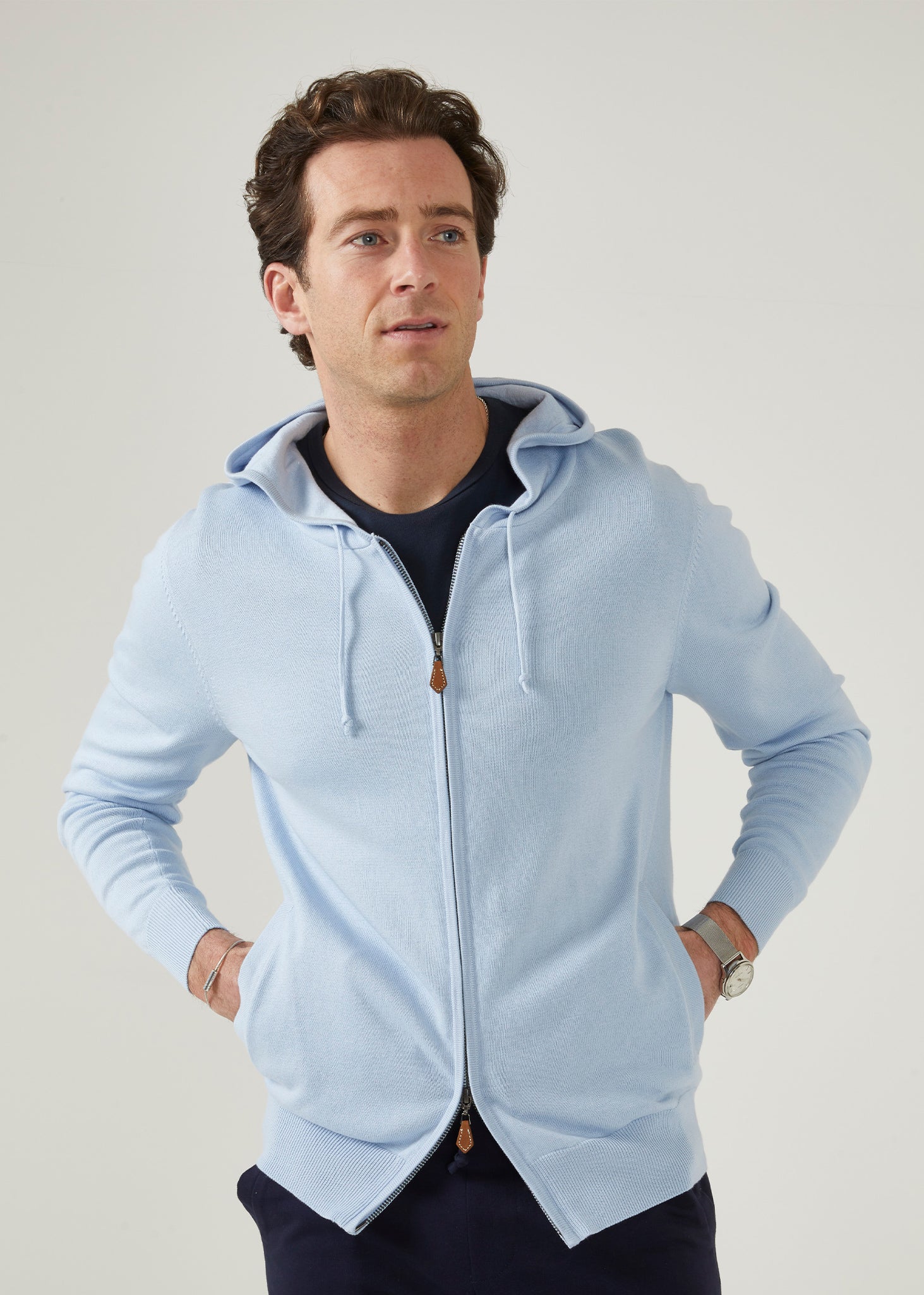 Light blue zip outlet up hoodie mens