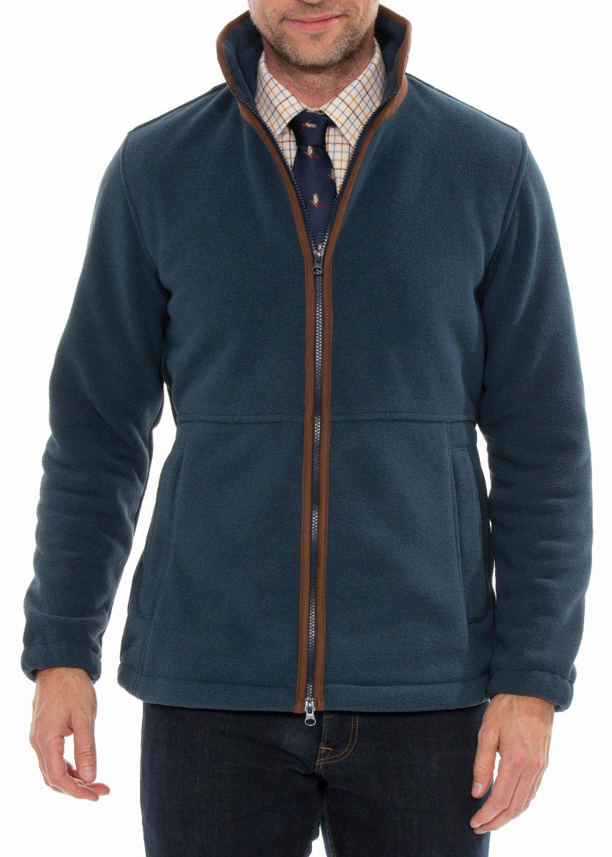 Aylsham Men s Fleece Jacket In Blue Steel Regular Fit