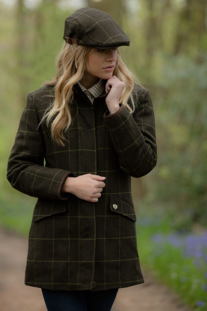 Combrook Ladies Tweed Field Jacket In Avocado Regular Fit