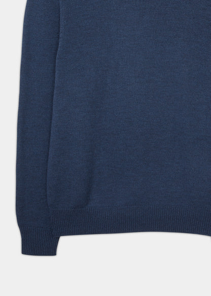 Fordwich Rolled Collar Jumper In Indigo 