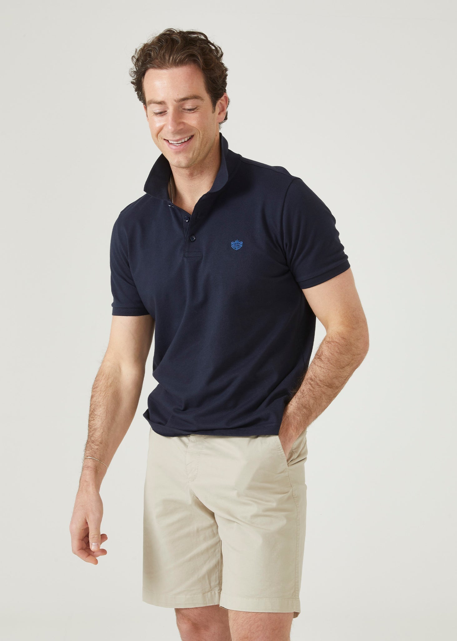 Navy blue polo clearance and khaki pants