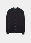 Hockley Men's Merino Cardigan in Dark Navy