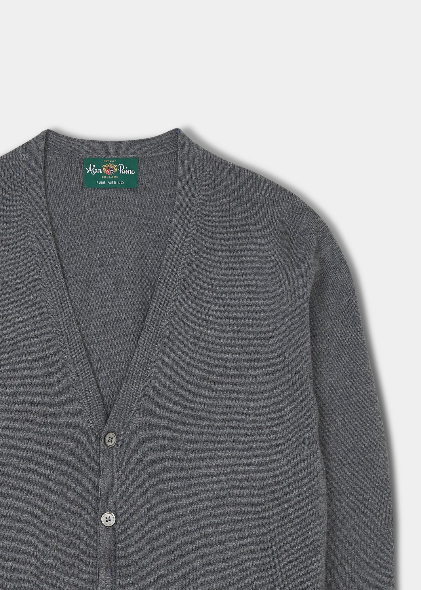 Hockley Men s Merino Cardigan in Derby Alan Paine UK