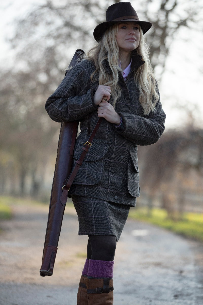 Combrook Ladies Tweed Field Jacket In Ebony