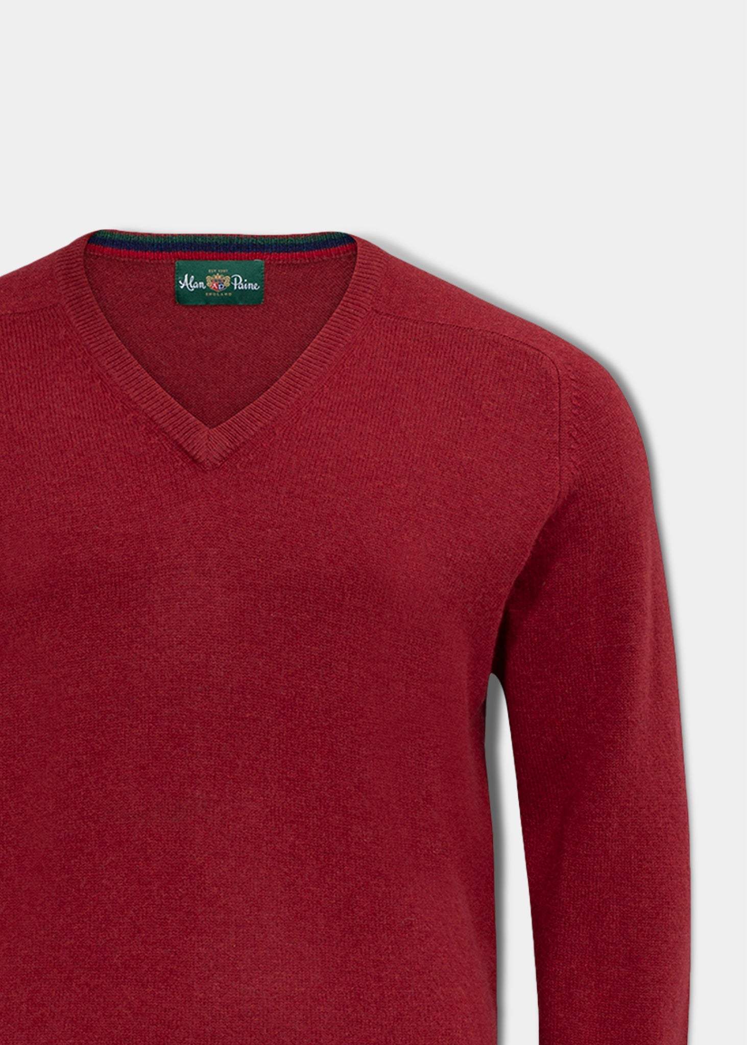 Streetly Men's V Neck Jumper In Magma - Classic Fit