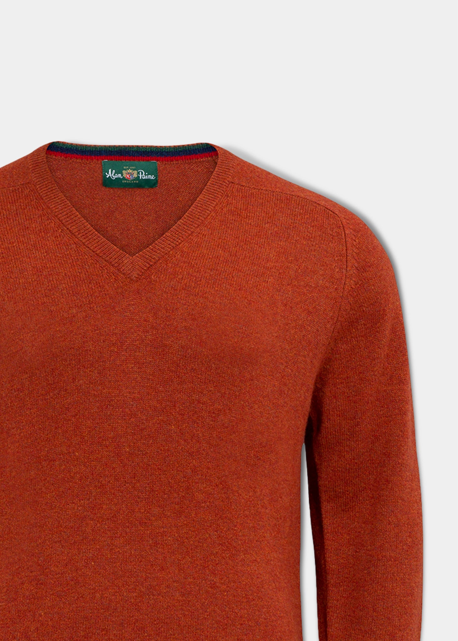 Mens orange v sales neck sweater