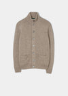 Men's Lambswool Buttoned Jumper In Cobble