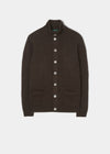 Men's Brown Lambswool Buttoned Jumper