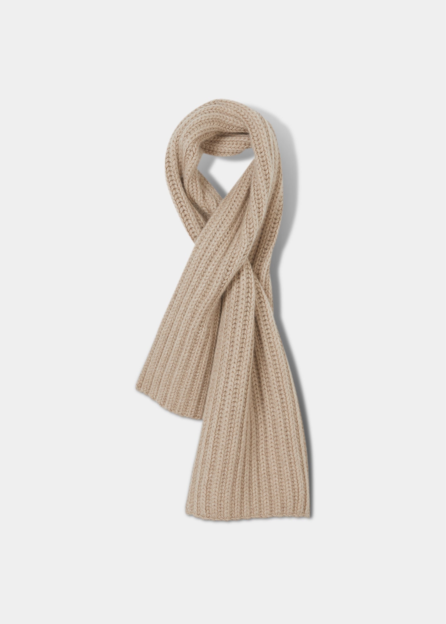 Lanton Ribbed Cashmere Scarf In Linen