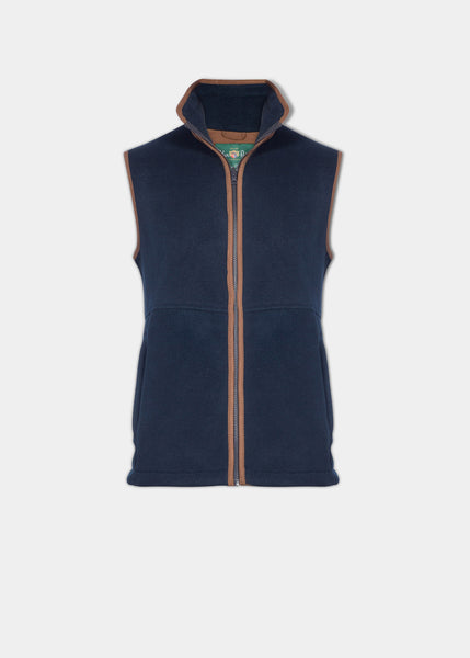 Aylsham Men s Fleece Gilet In Dark Navy Regular Fit