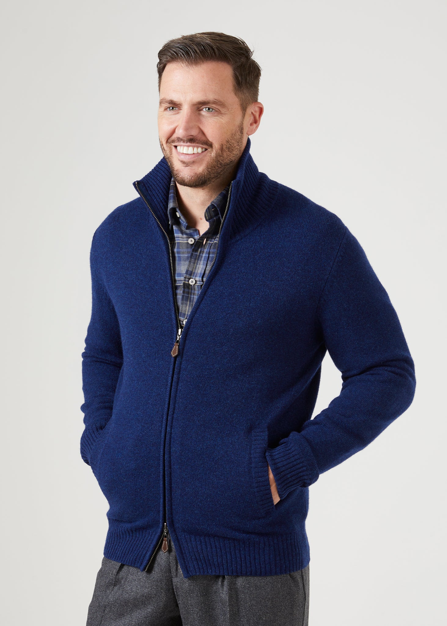 Mens zip through on sale jumper