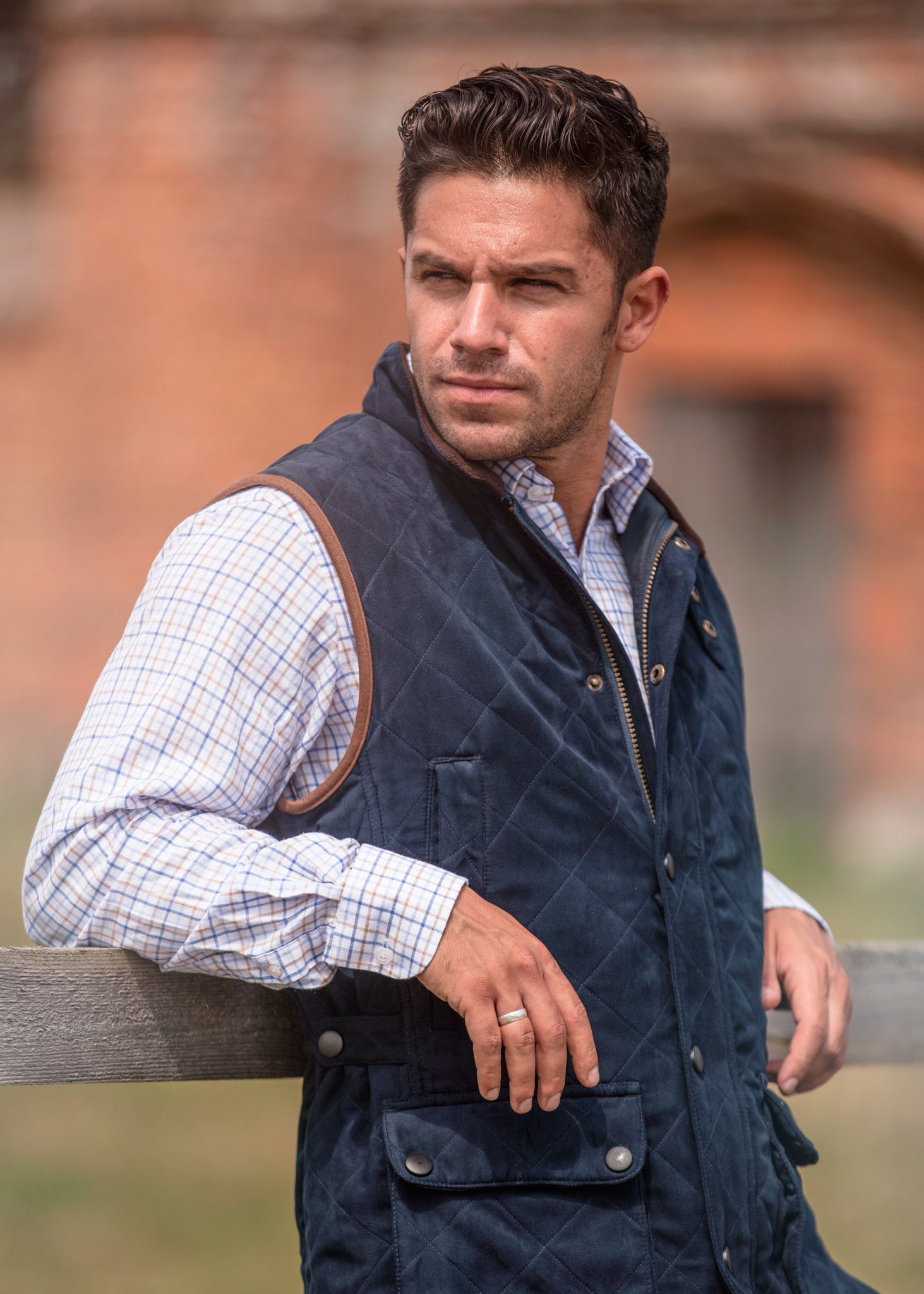 Felwell Men s Quilted Gilet In Dark Navy Regular Fit