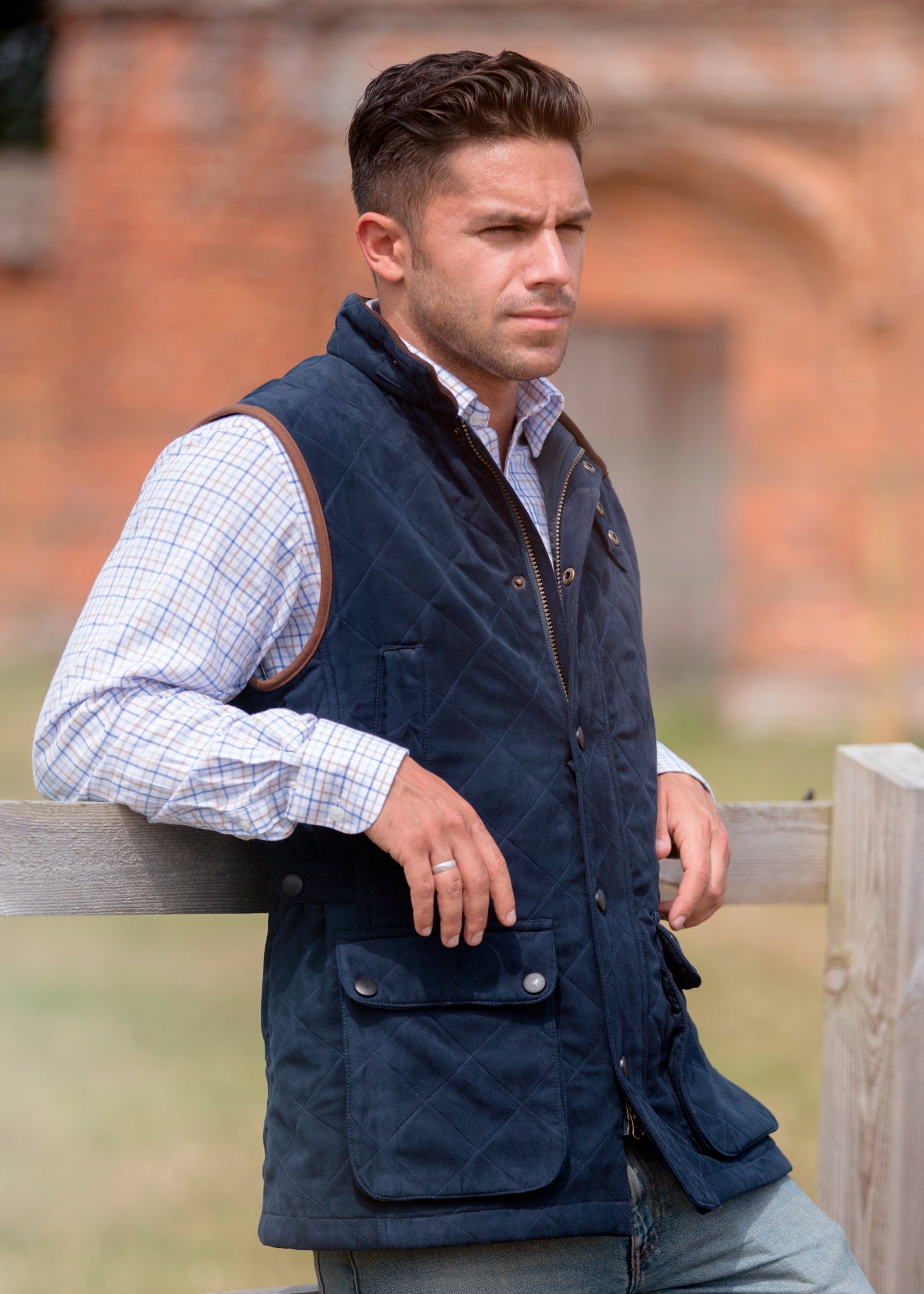 Mens quilted gilet sale sale