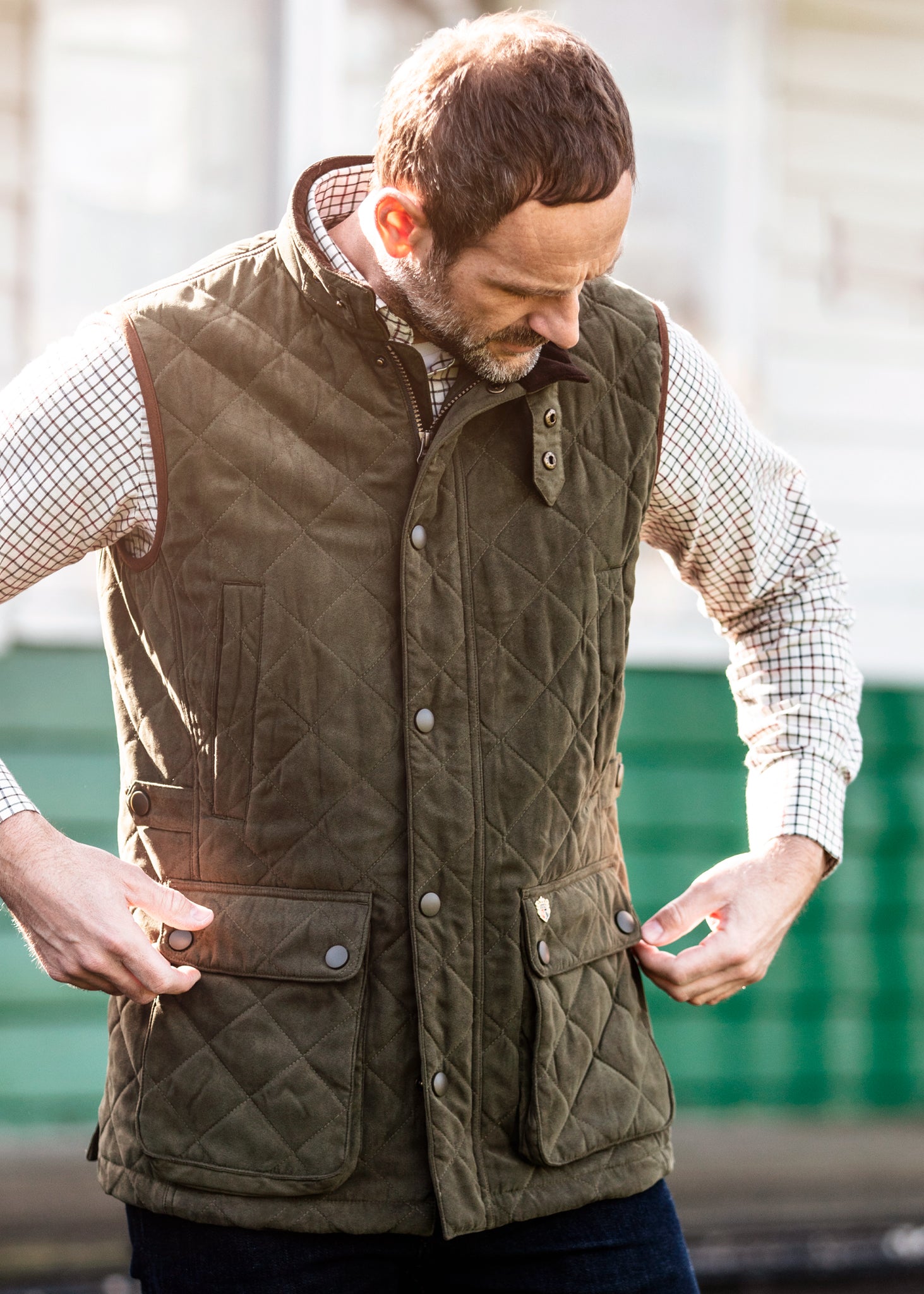 Mens store quilted gilet